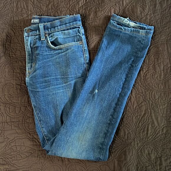 Lands’ End square rigger jeans.  Size 28.  Slim. Tall. Distressed. - Picture 3 of 8